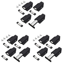 Push Heavy Duty 12 Pack Push to Open Cabinet Hardware Magnetic Contact Latches for Large Door Push Black