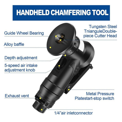 3X Pneumatic Chamfering Tool, 45 Degree Metal Deburring Trimming Chamfering Machine,Chamfering Machine 2