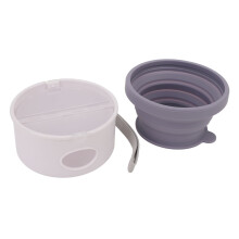 Portable Silicone Pet Bowl 150ml, Foldable, 10x10x5cm, Purple