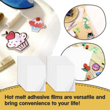 Iron Adhesive Sheets 40PCS, Heavy Weight Double-Sided Heat Melt Fabric-Glue Sheet, A4 Size Fusible Adhesive Sheets