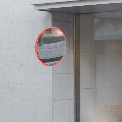 Round Convex Safety Mirror for Hospitals, Plastic Frame, 1 Piece, Wall-Mounted Design 2