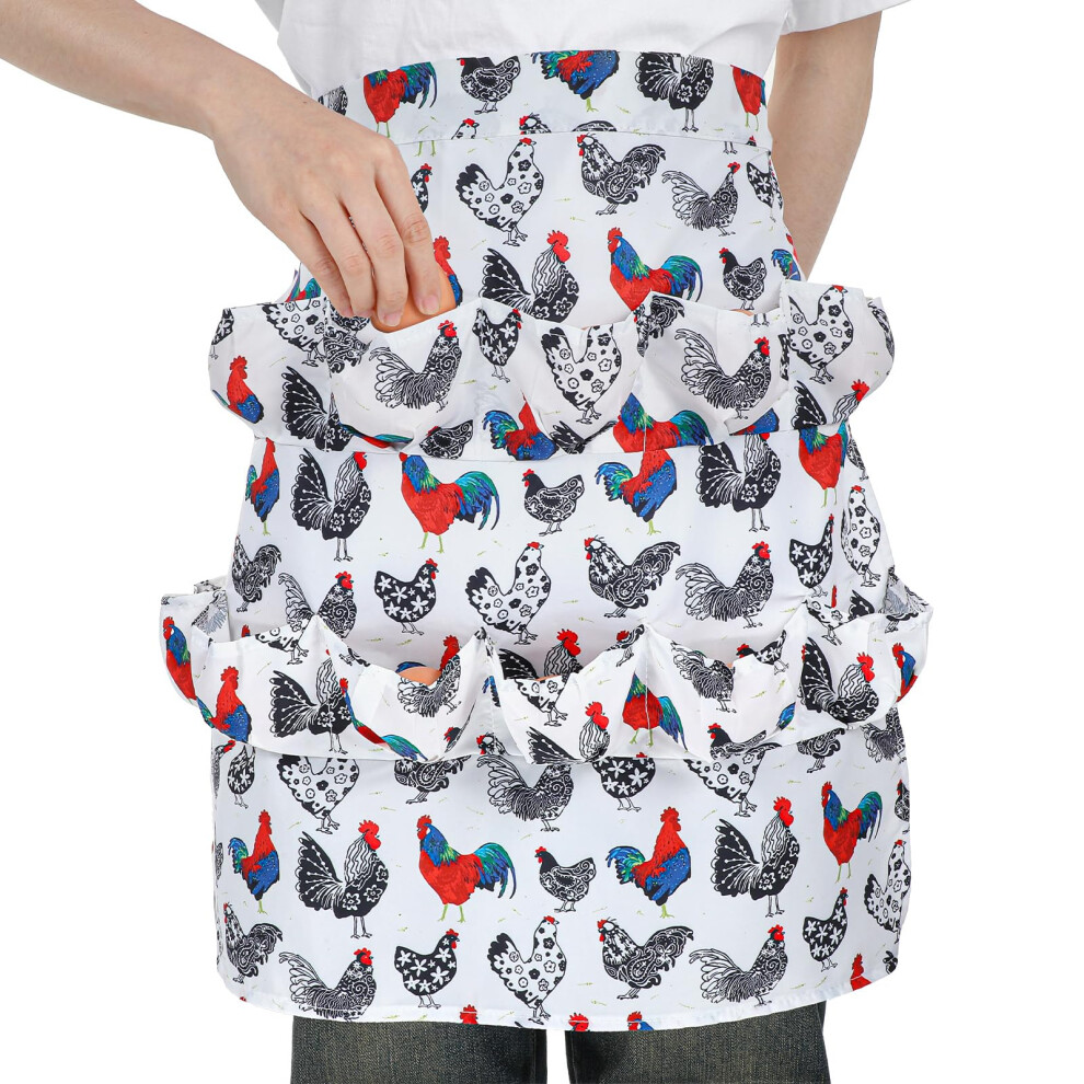 Egg Collecting Apron With 12 Deep Reinforced Pockets For Chicken Coop, Adjustable Strap Farmhouse Use 9092120233766