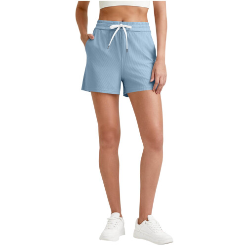 Women's Athletic Drawstring Shorts Loose Solid Casual 1