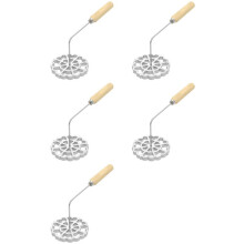 5X Bunuelos Form med Trähandtag, Aluminium Bunuelos Cookie Maker Form, Löstagbar Rosett Maker Rosett Timbale Järnset