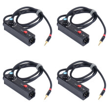 4X Isolatore del Loop di Terra Stereo Isolatore Audio da 3,5 mm A XLR Isolatore del Rumore Audio Isolatore Soppressore del Rumore per PC al Mixer