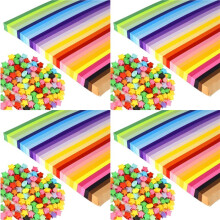 5400 Sheets Star Paper Strips 27 Assortment Color Star Paper Lucky Wish Double Sided Stars Paper for Children and Adults