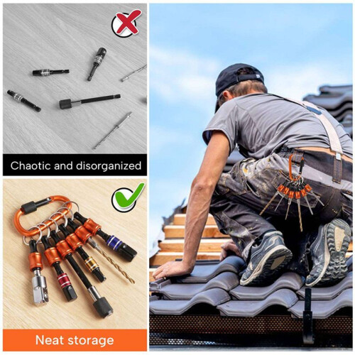 12PCS Bit Holders Keychain, 1/4 Inch Hex Shank Bit Holders, Quick-Change Design 2