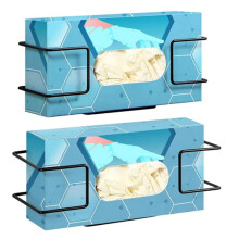 Suporte para Porta-Luvas Distribuidor de Luvas Descartáveis Montado Na Parede, Porta-Luvas de Metal para Tecido Facial Organizador de Luvas de