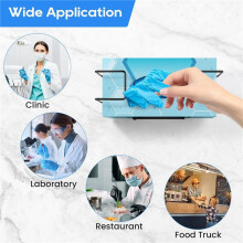 Glove Box Holder Wall Mounted Disposable Glove Dispenser, Metal Glove Rack for Rubber Glove Organizer Facial Tissue,6pcs