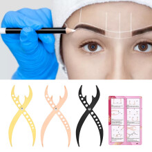 3pcs Reusable Eyebrow Stencil Ruler for Symmetry – Gold, Rose Gold, Black