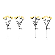 Solar Garden Lights, Upgraded 8LED Firefly Lights Solar Outdoor Waterproof, Swaying Lights Decoration, Warm White 4PCS