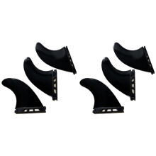 6PCS Surfing Fins for Surfboard 4.37Inch Surf Fin Plastic Surfboard Water Sports Surfing Board Black