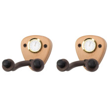 2X Houten Gitaarhouder, Haakstandaard, Wandmontage, Gitaarhanger voor Akoestische Elektrische Gitaar, Banjo, Bas, Lichte Houtkleur