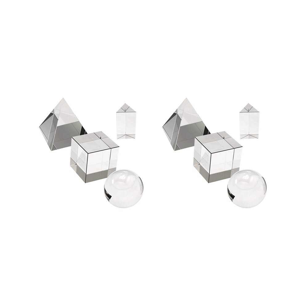 8 Pack K9 Optical Crystal Photography Prism Set,Include 55Mm ,50Mm Square And Triangular Prism, 60Mm Optical Pyramid 6034215257847