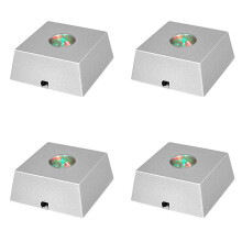 4X LED Stein Bildschirm Basis Buntes Wechselndes Licht Kristall Turm Licht Dekoration Figurine Bildschirm Ständer