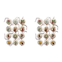 24X Jolly and Bright Hand Embroidery Ornaments Kit,Christmas Embroidery Kit,Festival Ornament Kits