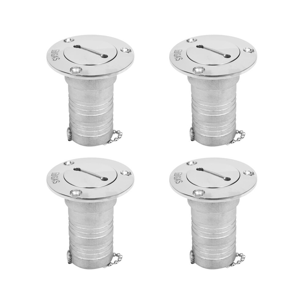 4Pcs 38Mm 1.5 Inch Marine Stainless Steel Boat Deck Fill/ Filler Port Gas Fuel Tank With Key Cap 6031416240128