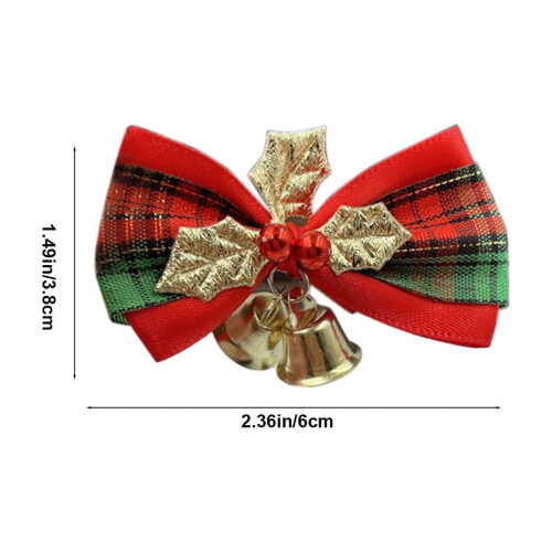 Christmas mini tree bows red green plaid 2.4" x 1.5" 2