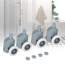 Single Wheel Shower Door Pulleys and Rollers Replacement for Seamless Sliding