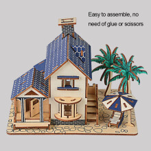 Holzmodell eines 3D-Villa-Bausatzes für Kinder, Lehrreiches und kreatives Spielzeug