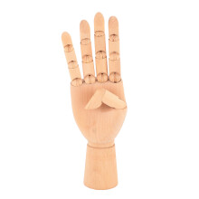 Wooden Hand Model with Flexible Movable Fingers for Art Display and Study