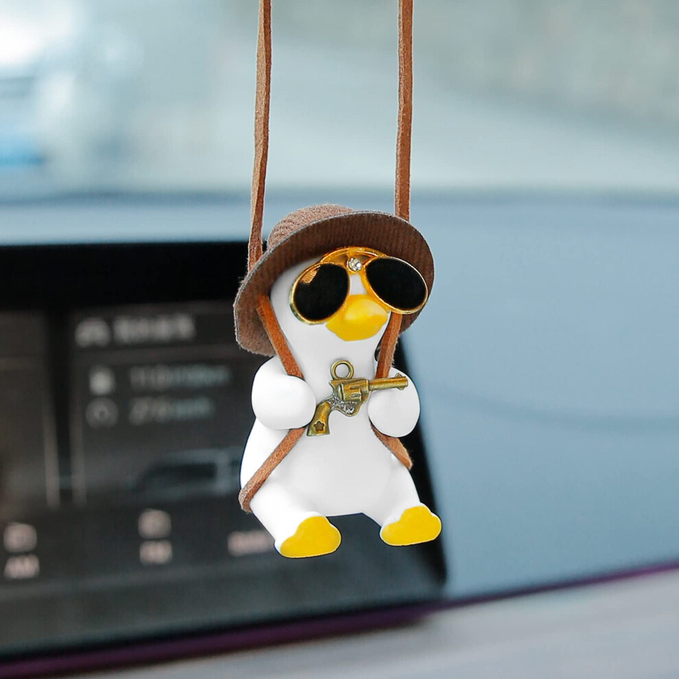 Cute Swinging Duck Car Hanging Ornament, Rearview Mirror Decoration For Car Interior Accessories 9330225055334