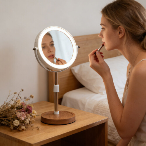 3X Magnification Beauty Mirror With Customizable Height And-3 2