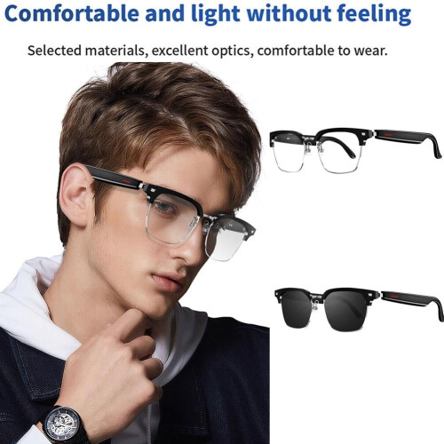 Bluetooth Audio Smart Glasses with Blue Light Blocking and 2