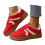 Suede Lace-Up Flat Loafers Red Size 39 3