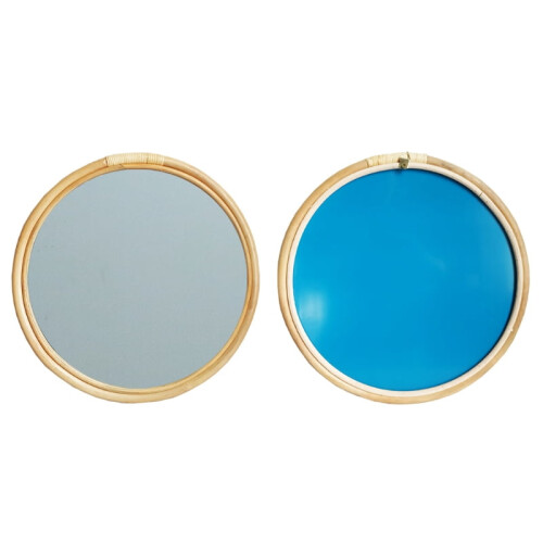 Rattan Circle Wall Mirror 16 Inch Round 1