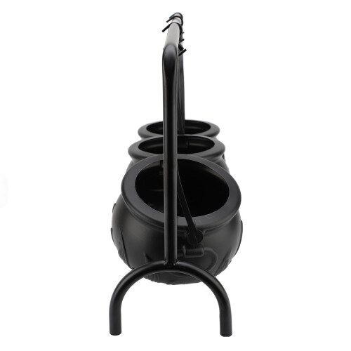 Witch Cauldron Set with 3 Candy Bowls on Rack — Plastic, 675g
