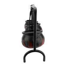 Witches Cauldron Candy Serving Bowl Decor Black Plastic 675g