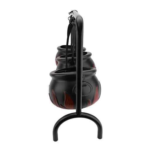 Witches Cauldron Candy Serving Bowl Decor Black Plastic 675g