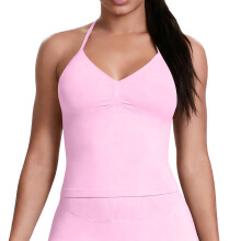 Women’s Longline Strappy Sports Bra Workout Top with-Pink XXL