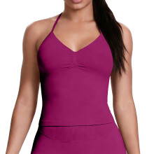 Women’s Longline Strappy Sports Bra Workout Top-Fuchsia XXL