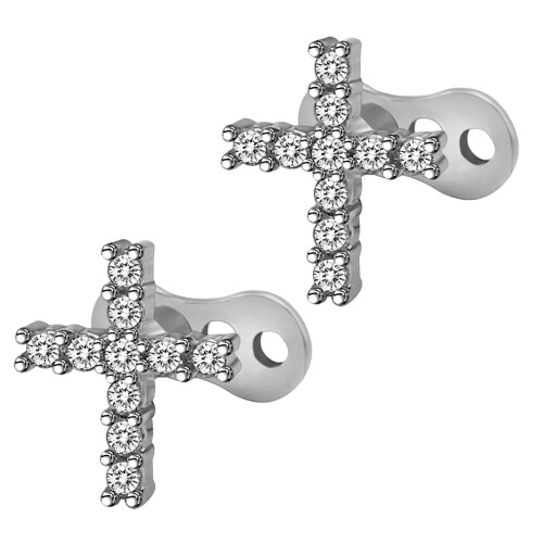 Microdermais com âncora dérmica em aço titânio e strass, com rosca interna de 1,2 mm (16G) 2