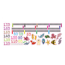 (1) Kids Growth Chart Wall Sticker - Cartoon Nursery Decor