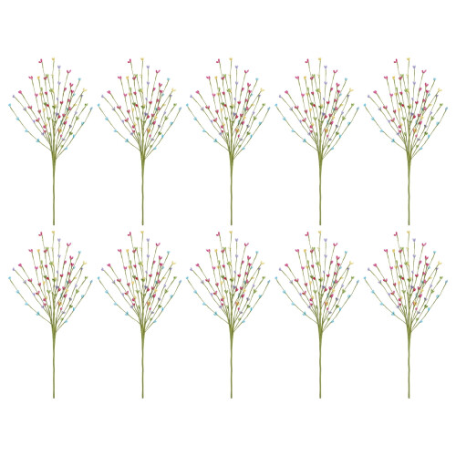 Artificial Spring Berry Stem Pastel Easter Pick with Beads 2