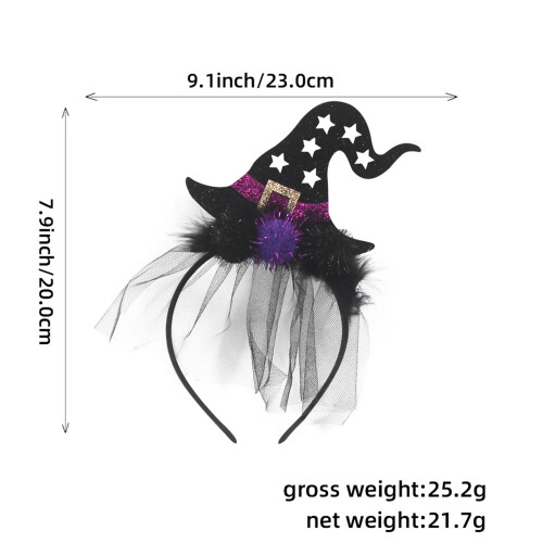 (Black) Halloween Witch Hat Headband for Cosplay