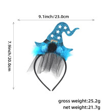 (Blue) Halloween Witch Hat Headband for Cosplay