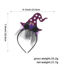 (Purple) Halloween Witch Hat Headband for Cosplay