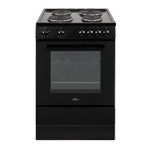 Willow 68L Black Freestanding Single Cavity Electric Cooker, 4 Burners