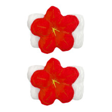 (2 wristbands) Red Flower Headband for Cosplay & Face Wash