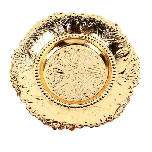 Peacock Pattern Metal Coasters Set with Holder 7 Pieces 1