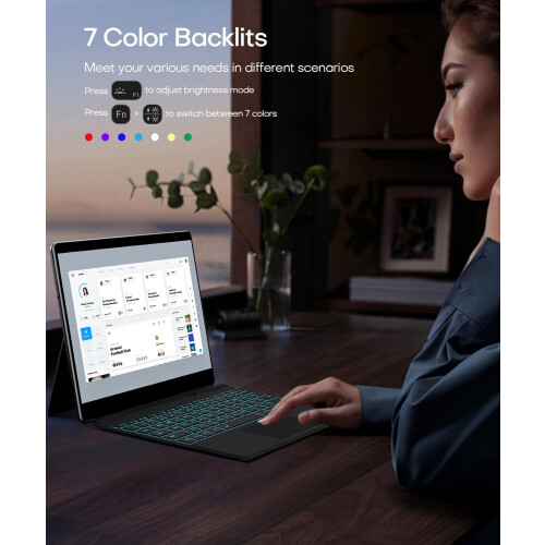 Surface Go Keyboard Bluetooth 5.3 with Backlight and 2