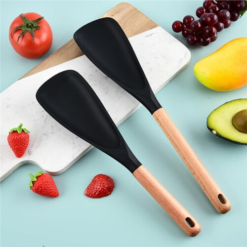 Multifunction Spatula Cooking Spoon for Nonstick Cookware, Kitchen 3 in 1 Multi-Function Spatula Spoon Silicone 2pc 2