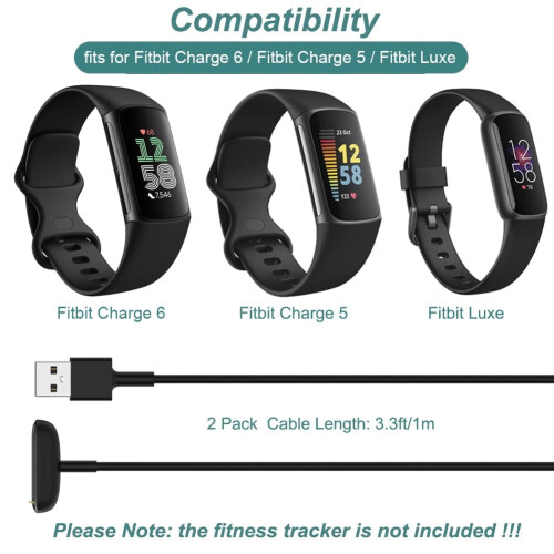 Compatible with Fitbit Charge 5 Single Charger, 2 Pack 1