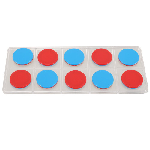 50pcs Plastic Ten Frame Math Chips, Round Counters for Educational Math Learning – Compatible with Ten Frames 2