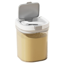 Plastic Canisters - UV-Resistant Kitchen Storage Jars with Free Scraper Spoon for Milk Powder & Food Sealing Large