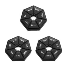 3pc Carry- Portable One Week Large Capacity Pill Box Dustproof Dispenser Seven Days A Week Transparent Pill Organizers